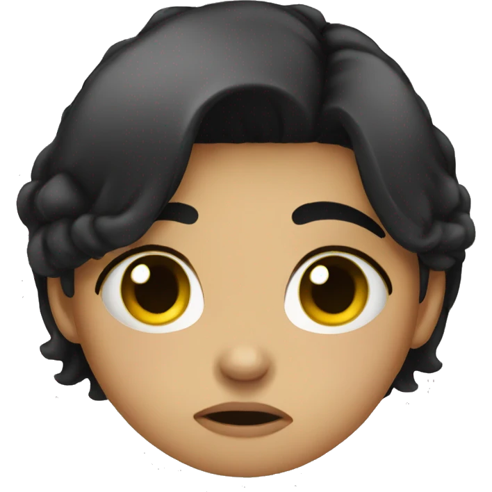 Sad girl black hair crying  emoji