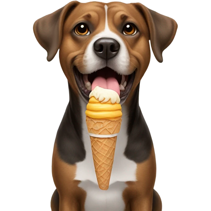 Dog with a ice cream emoji