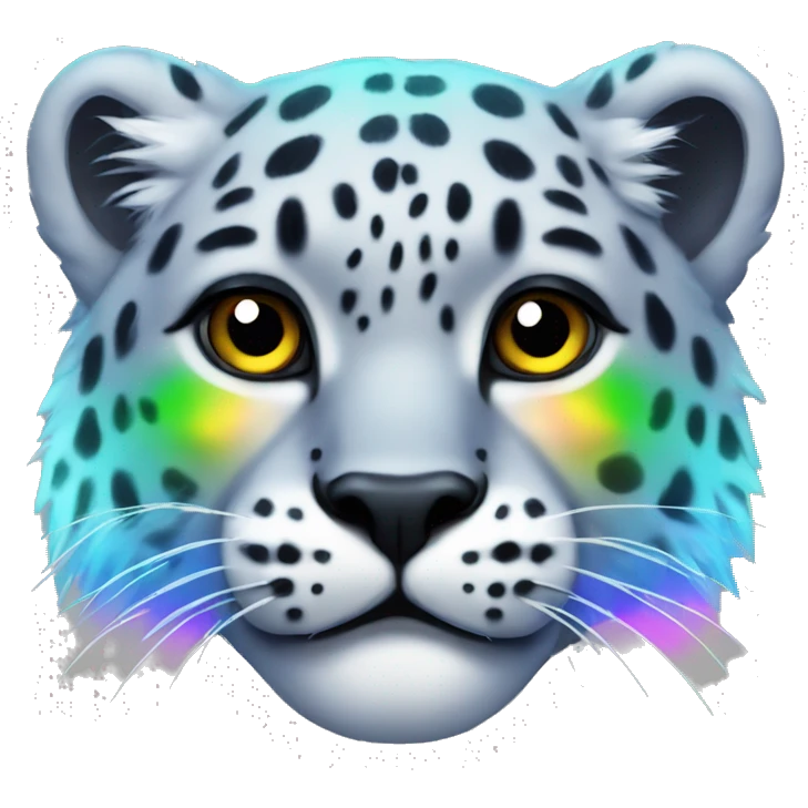 neon rainbow snow leopard emoji