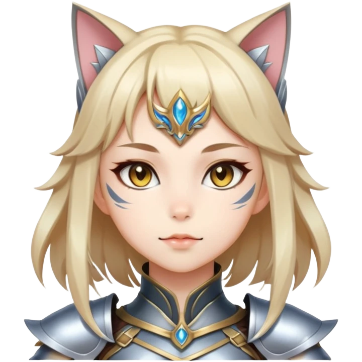 catgirl in fantasy armor, elegant, anime style emoji