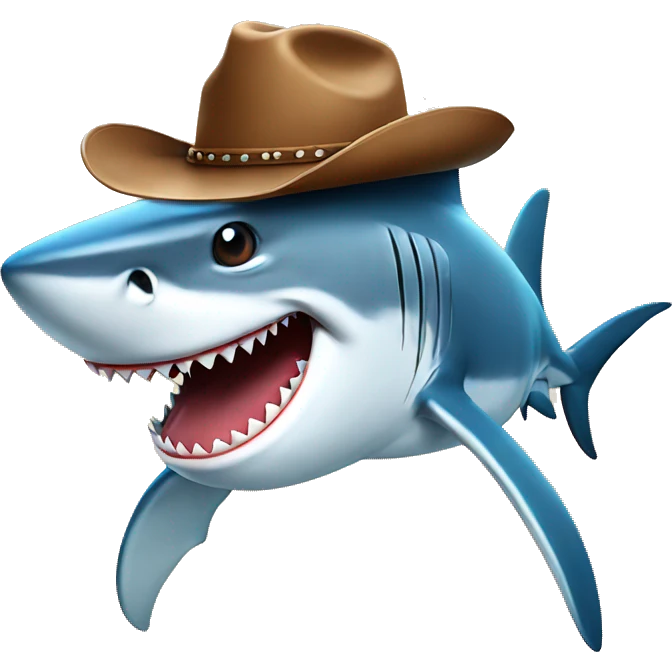 shark with cowboy hat emoji