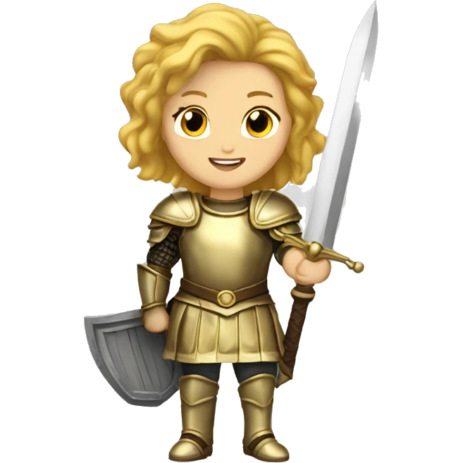 Golden Knight Caucasian female victory emoji