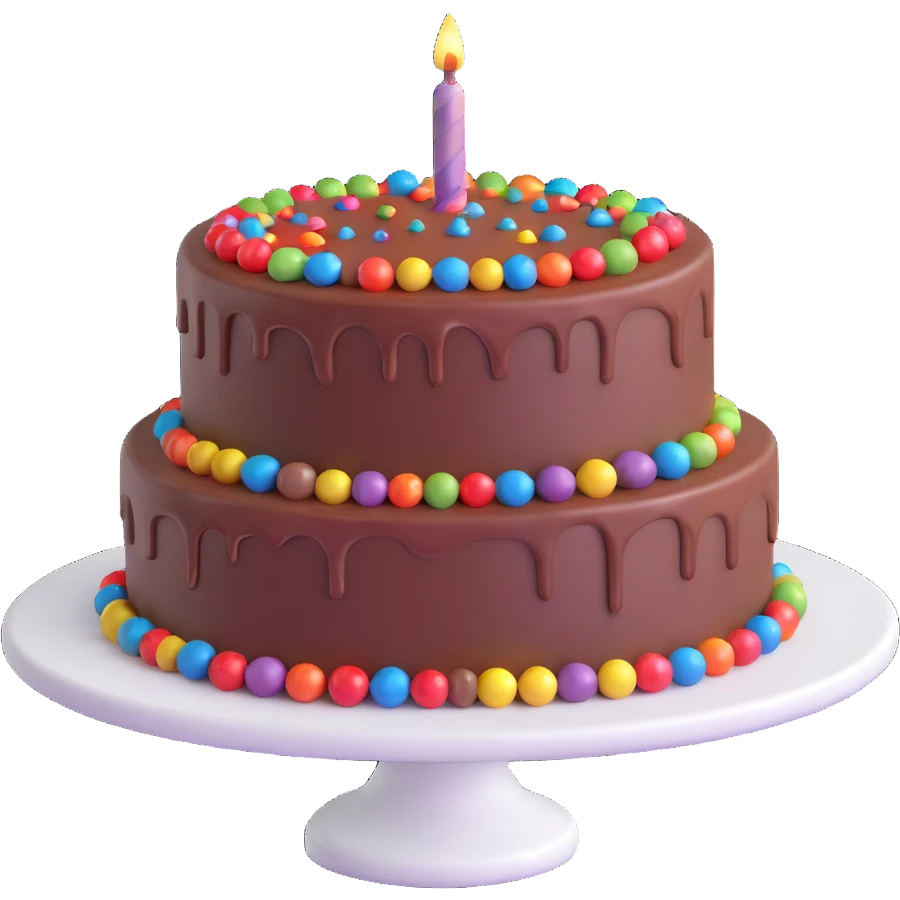 delicious chocolate cake with sparkles emoji