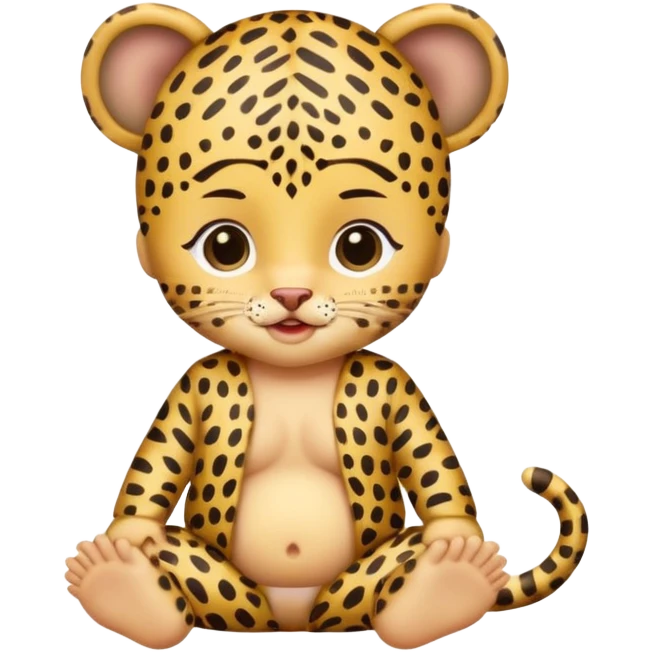 human baby with leopard patterned clothes emoji