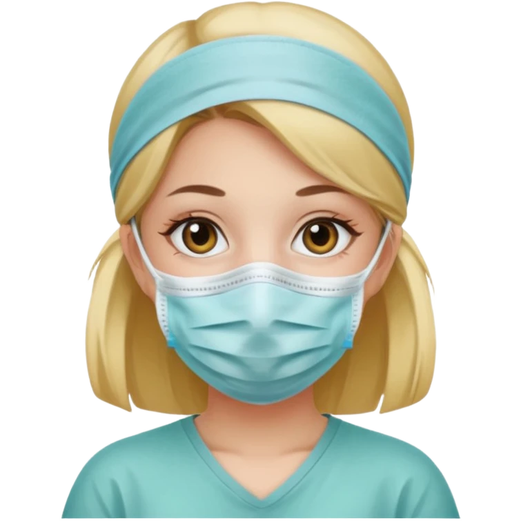 a girl wearing surgical mask emoji