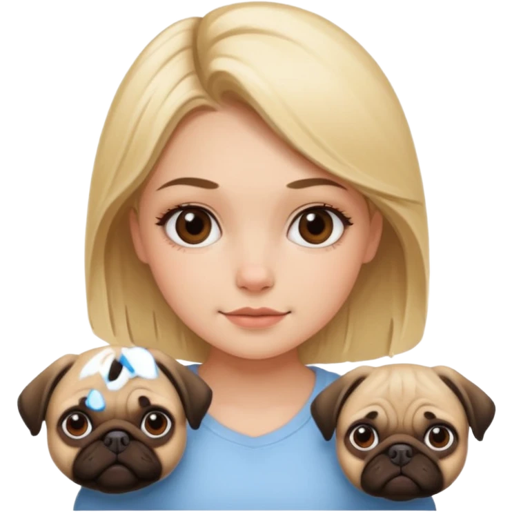Chica rubia con pug emoji