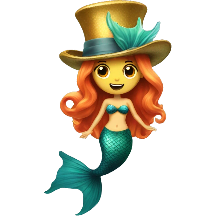 mermaid with a tophat emoji