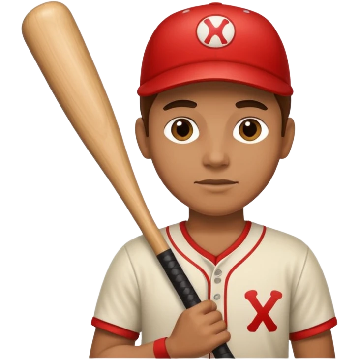 A human wood holding a bat emoji