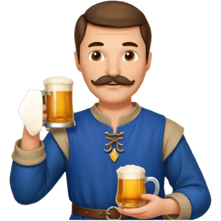 Medieval Man with a moustach in a tavern emoji