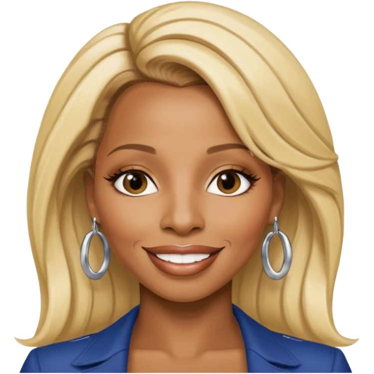 Mary J Blige with long blonde hair emoji