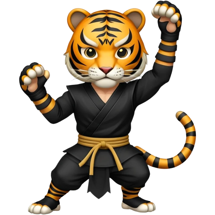 Feudal Japan tiger ninja with black outfit emoji
