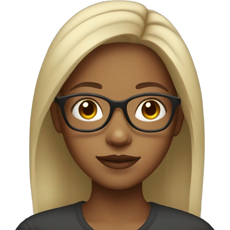 Girl with glasses light skin  emoji