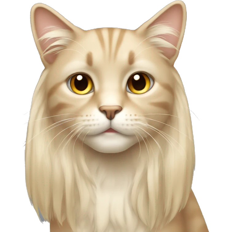 Cat long hair beige long ears  emoji