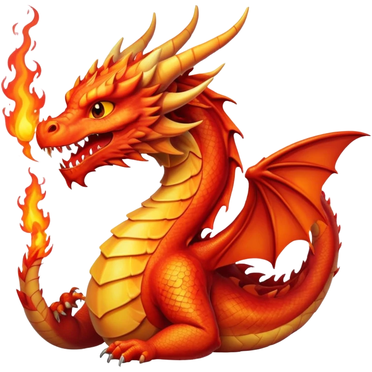 Dragon with fire from its mouth emoji