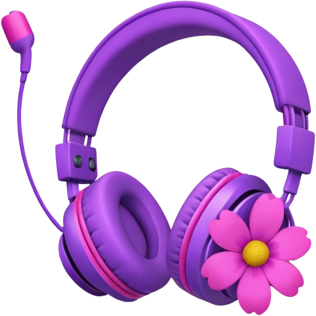 Headphones and flower emoji