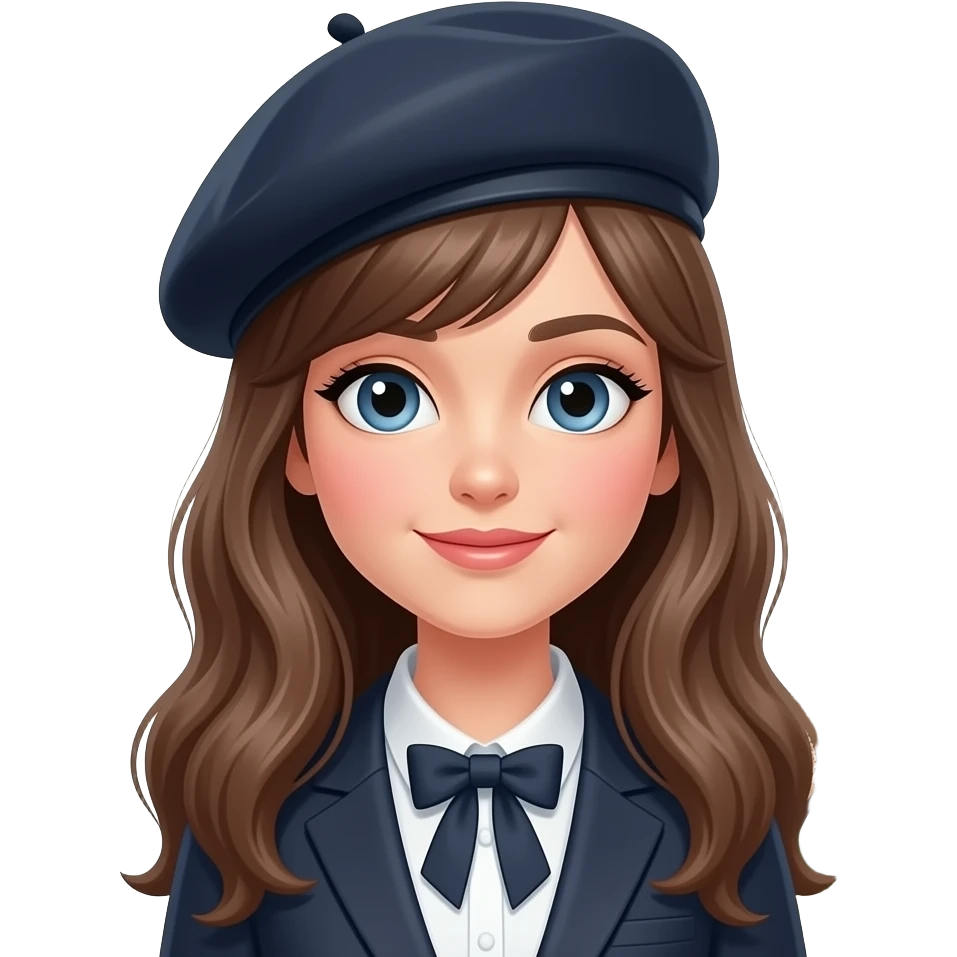 french girl in a beret by the Eiffel tower emoji