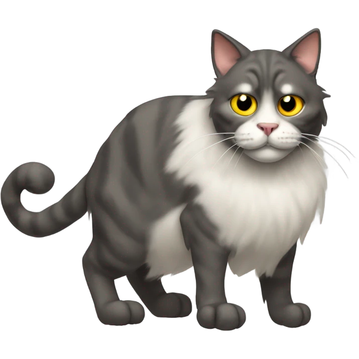 A ugly looking cat with human feet emoji