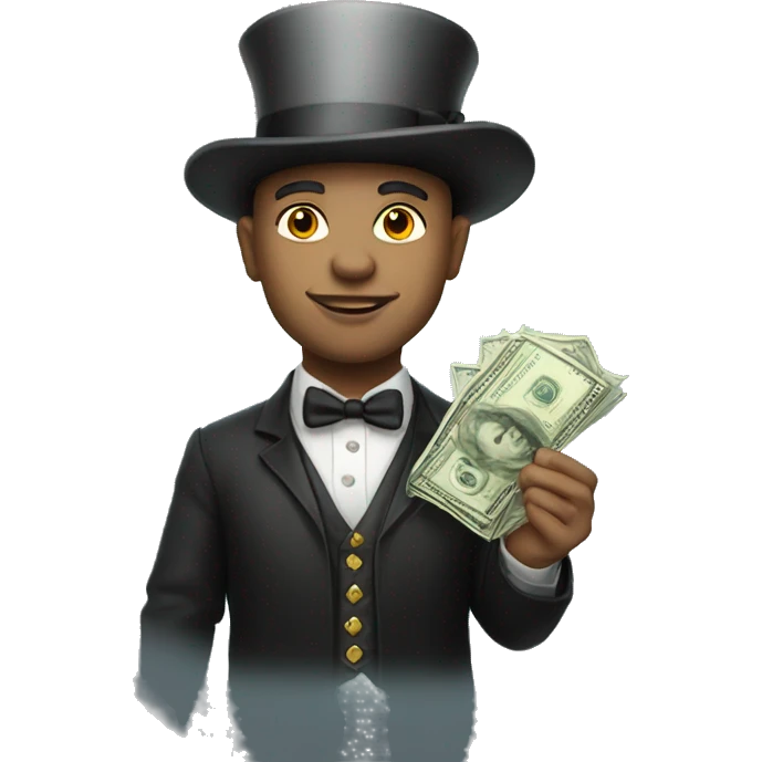 Light skin magician whit money bag  emoji