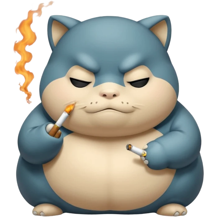 Snorlax with a cigarette emoji