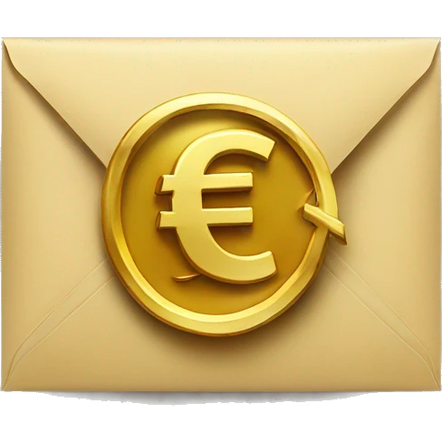 golden euro sign on an envelope emoji