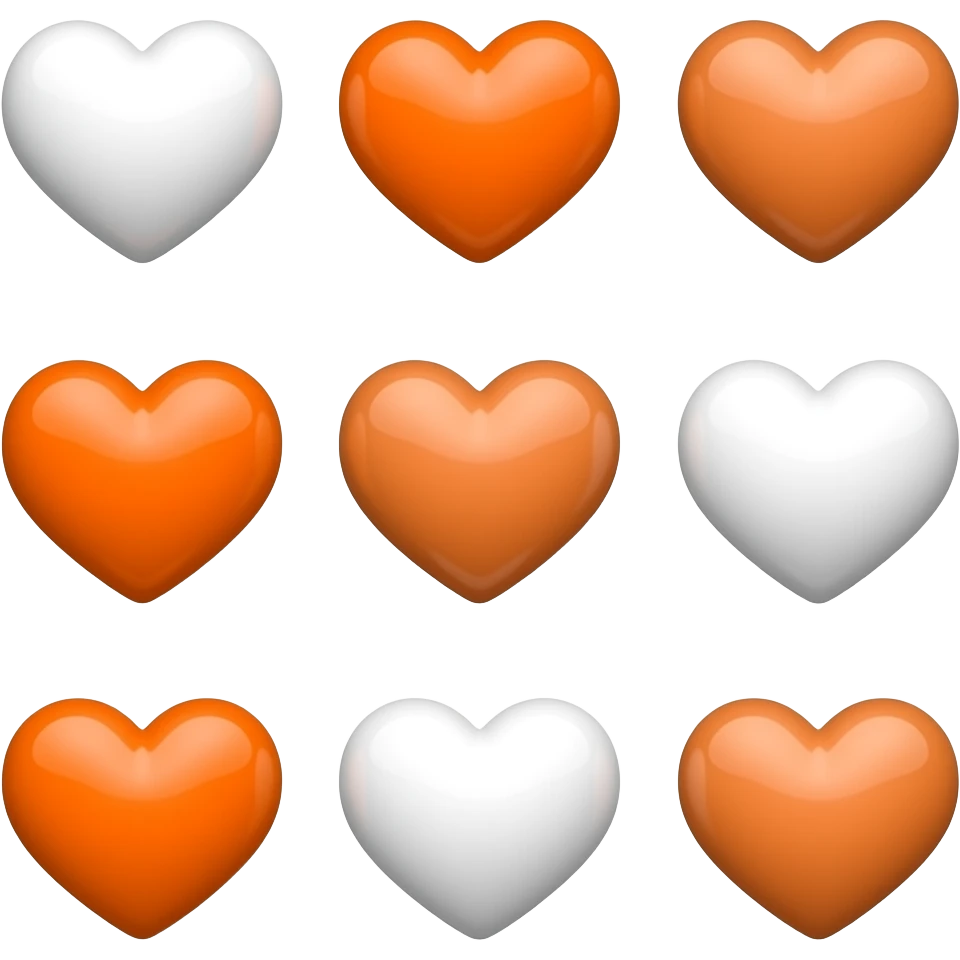 A few Small orange hearts and white hearts emoji