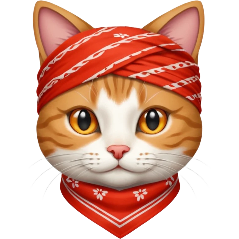 cat with wearing red bandana emoji