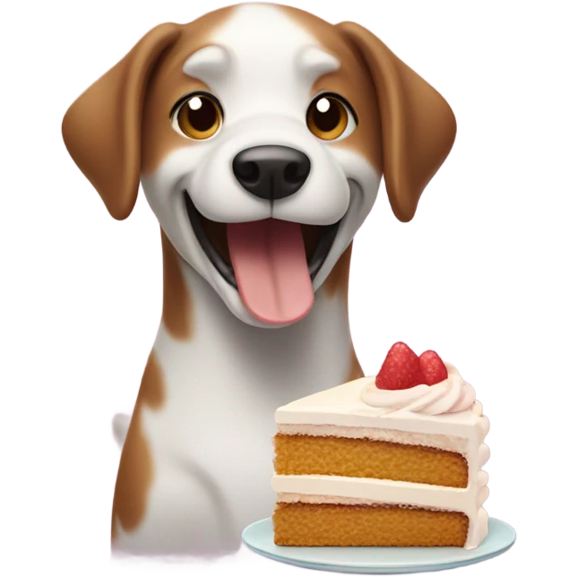 Dog eating cake emoji