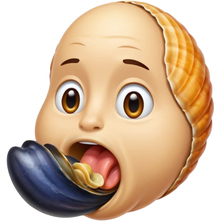 langue d'homme qui lèche une moule sans coquille emoji