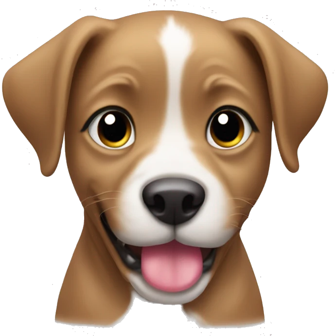Puppy with eggplant emoji