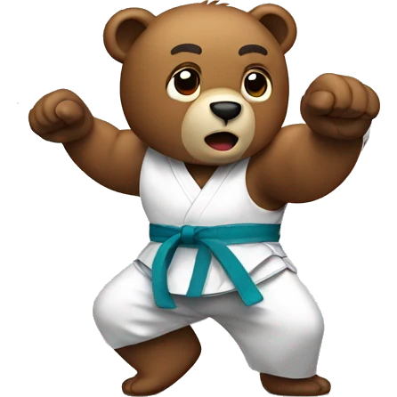 bear doing karate emoji