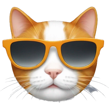 Ginger and white cat with sunglasses emoji