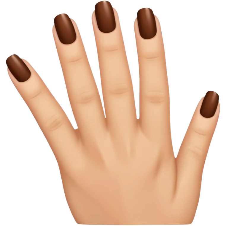 💅🏼 comme cet émoji, mais les ongles et le vernis en marron emoji