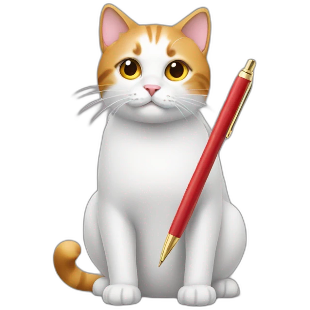 cat use pen emoji