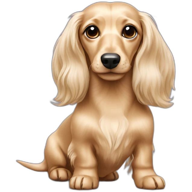 Cream Dachshund long haired emoji