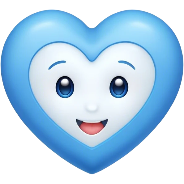 Blue heart with Hi Cutie! in the middle  emoji