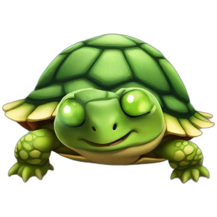 Tortle with red eyes emoji