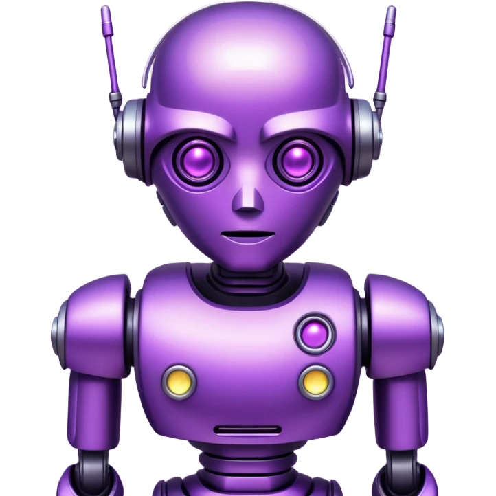 glitter purple cyberpunk robot emoji