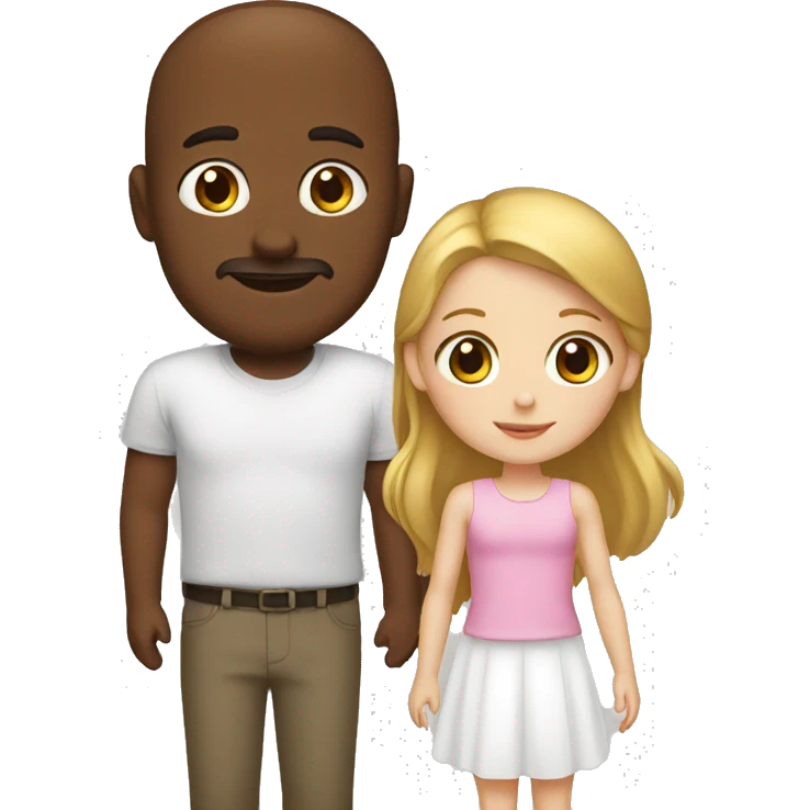 a little white girl and her dad emoji