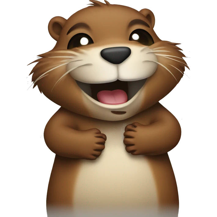 Beaver laughing to tears emoji