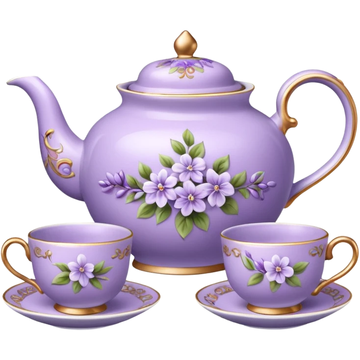 porcelain tea lilac floral  emoji