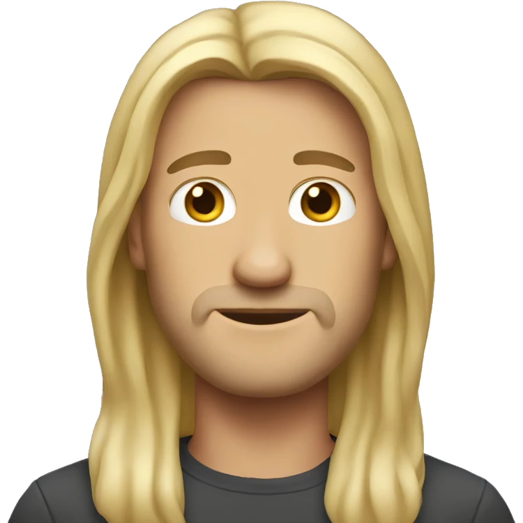 man with long blond hair with no beard emoji