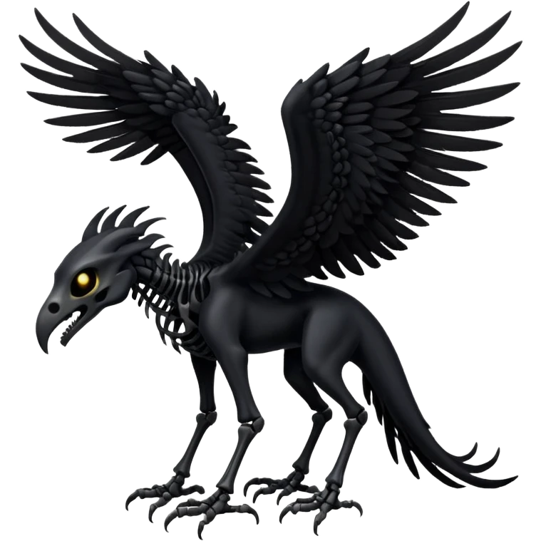 thestral: Winged horses visible only to those who have witnessed death and understand its significance. emoji