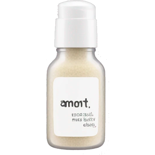 tiny facial exfoliant bottle with label emoji