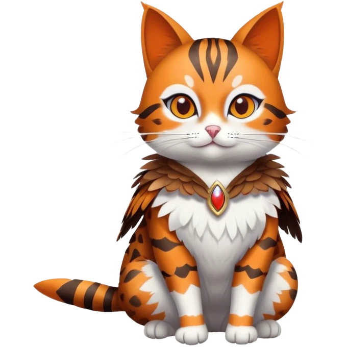 pheasant in a playful cat costume, sitting pose emoji