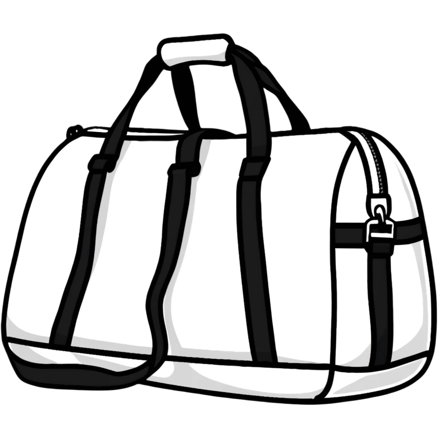 all white duffle bag with white strap emoji
