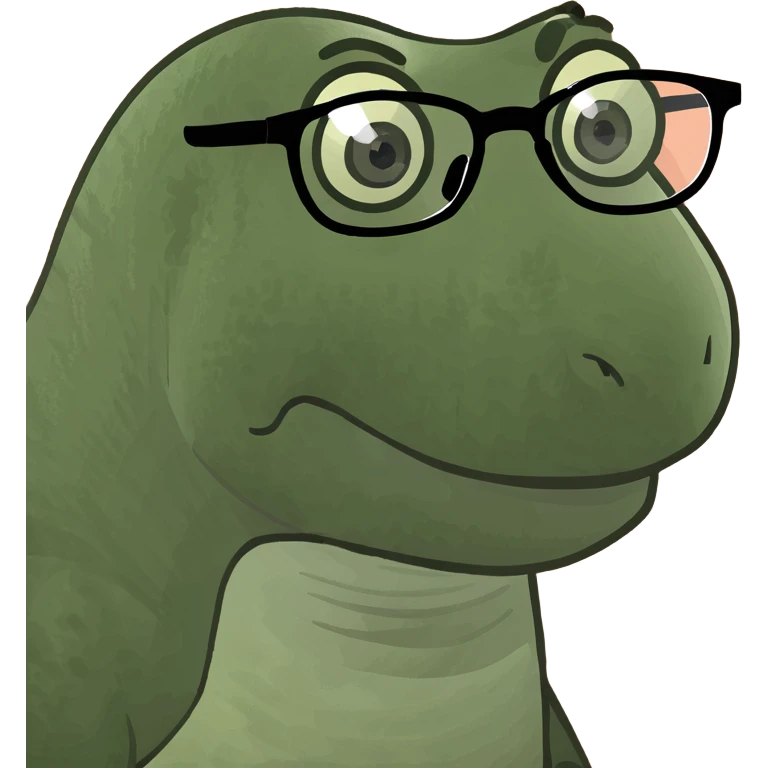Dinosaur wearing glasses emoji