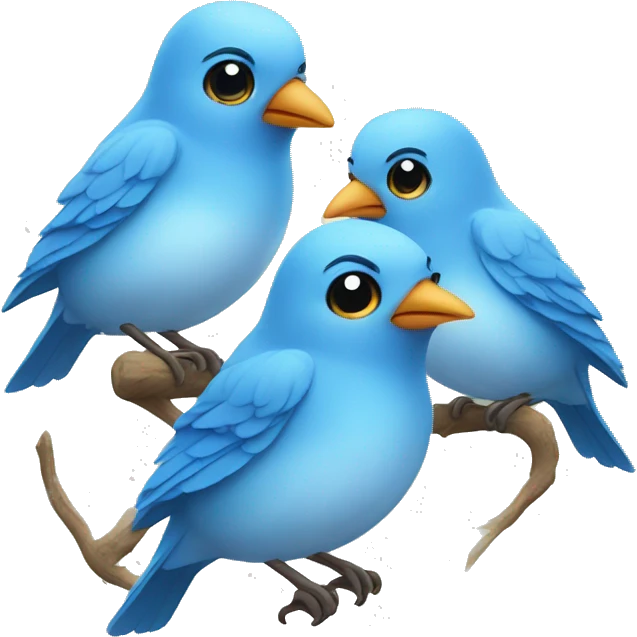 Cute blue birds  emoji