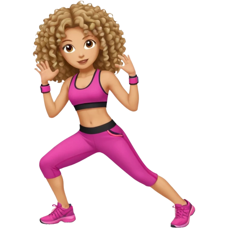 kıvırcık saçlı beyaz zenli zumba hocası emoji