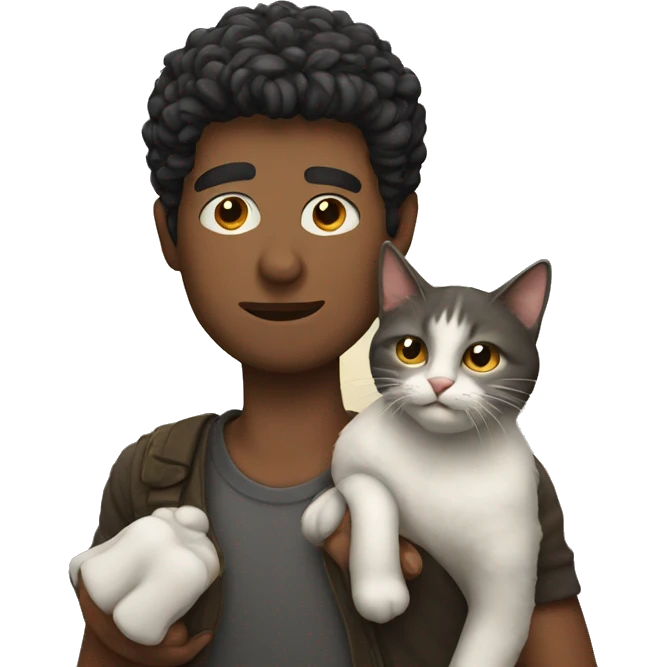 A men with a cat emoji