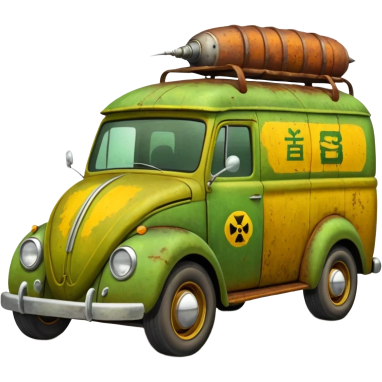 Professional exterminator’s antique tall moving van hot rod (bug shaped) emoji